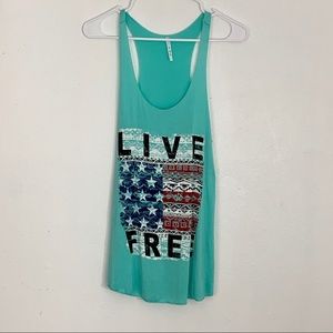 G & G 4th of July Graphic Racerback Tank Top Small